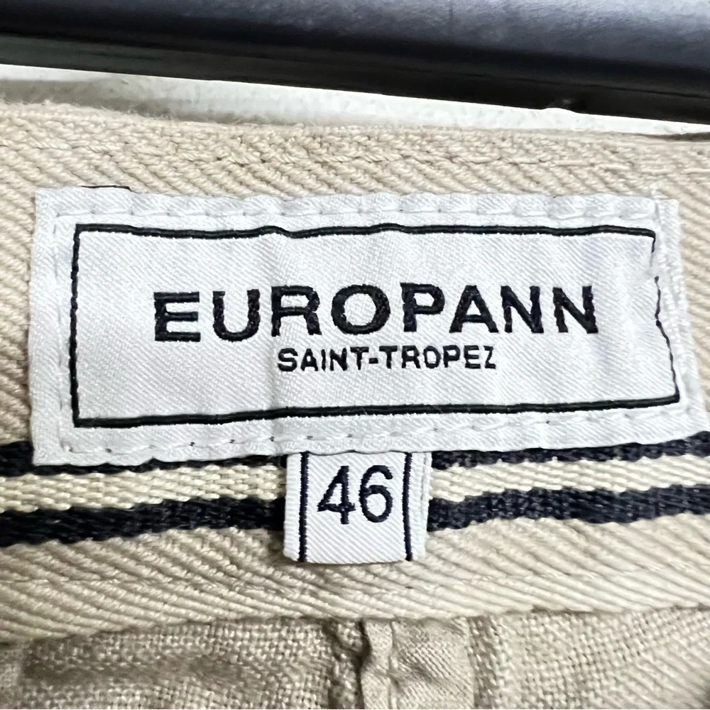 New Mens Europann Saint Tropez Dylan Beige Casual‎ Linen Trousers Pants